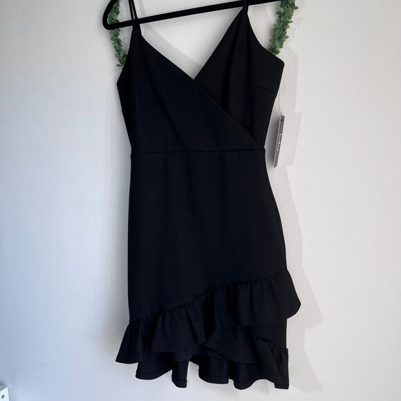NWT Lulus Sealed With A Kiss Body Con Black Ruffle Dress Size: Medium - Picture 6 of 16